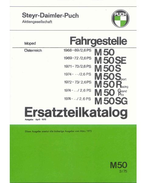 Ersatzteilliste Fg. M50, SE, Racing, S, GP, SG