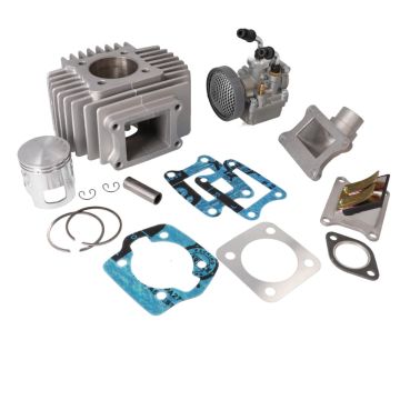 Puch; Athena AJH; 70ccm Zylinder; 45mm Zylinder; Membransteuerung; AMAL Vergaser; 17mm Vergaser; Puch E50; Zylinderkit; Puch Maxi; Puch Moped; Moped Tuning; Puch Ersatzteile; Nicasil Zylinder; Kobo Kolben; Ansaugstutzen; Membran Puch; E50 Zylinder; Puch 7