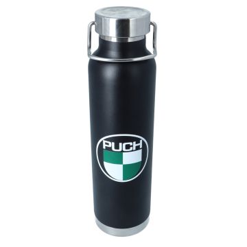 Puch; Thermoflasche; Cuppar; kupferisoliert; Logo; Edelstahl; Vakuumtechnologie; Kupferisolierung; Thermosflasche; Tragedeckel; Moped; Motorrad; Touren; Workshop; Veranstaltungen; UV; LED; Druckverfahren; Langlebigkeit; kratzfester; Materialqualität; Fans