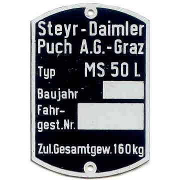 Typenschild MS50 L