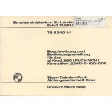 Betriebsanleitung  Puch 250 MCH