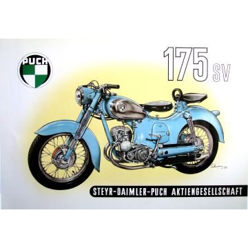 Poster Puch SV 175 blau