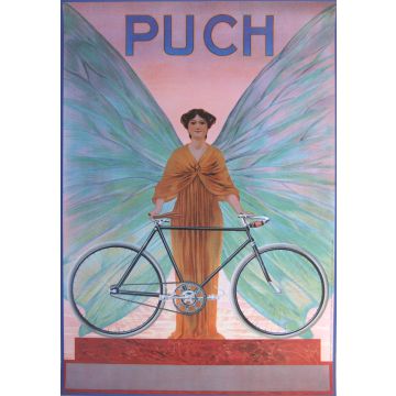 Poster PUCH Fahrrad mit Dame