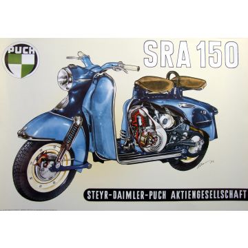 Poster Puch Roller SRA 150 Schnittbild