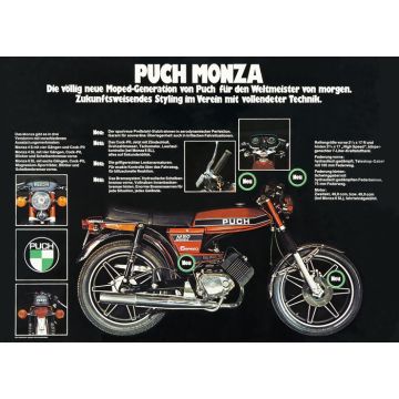 Poster "Puch Monza, die neue Mopedgeneration"
