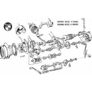 Poster Puch 4-gang Motor gebläsegekühlt