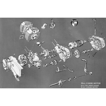 Poster Puch 2 gang - Motor Fahrtwingek. Handschaltung