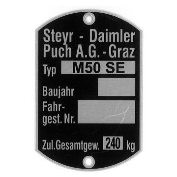 Typenschild M50 SE