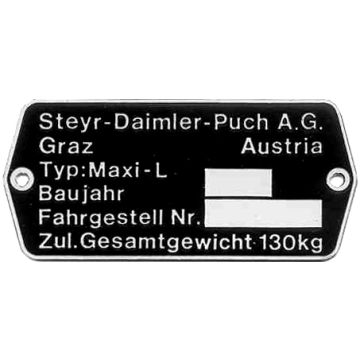 Typenschild PUCH Maxi-L