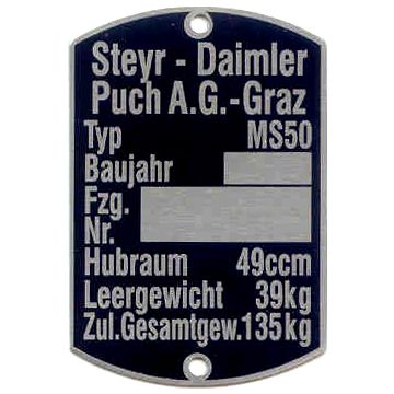 Typenschild MS50