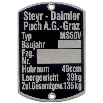 Typenschild MS50 V