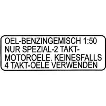 Abziehbild Tank "Gemisch 1:50" (schwarz)