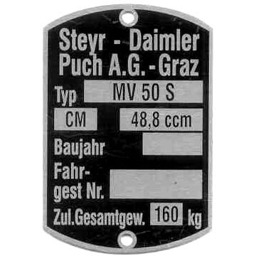 Typenschild MV 50S