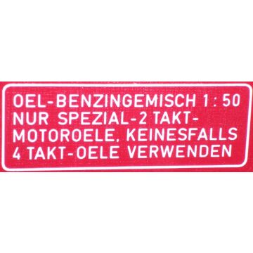 Abziehbild Tank "Gemisch 1:50" (weiß)