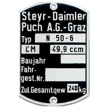 Typenschild Monza 6SL (N50-6)