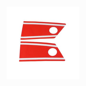 Aufkleber Scheinwerferhalter rot/weiß Monza (Paar)