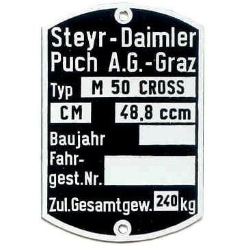 Typenschild M50 Cross