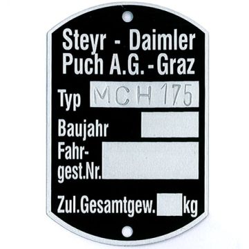 Typenschild PUCH 175 MCH