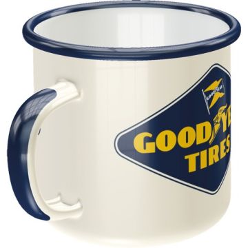 Emaille Becher "Goodyear Tires"