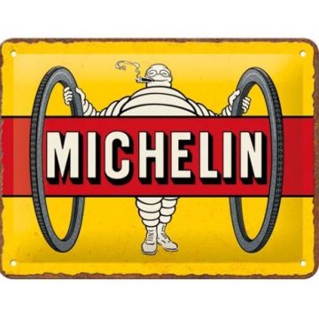 Blechschild "Michelin – Tyres Bibendum Yellow"