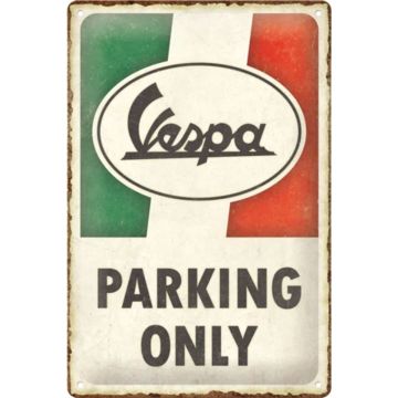 Blechschild "Vespa Parking Only Italian"