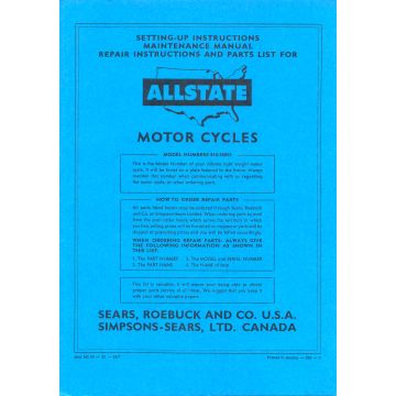 spares,  repair and user manual  Puch/Allstate MS 50