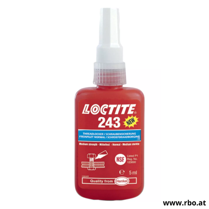 Loctite 243; Schraubensicherung; mittelfest; blau; Gewindesicherung; Threadlocker; demontierbar; Puch; Moped; Motorrad; Vibration; ölbeständig; Temperaturbeständig; anaerob; Schrauben; Muttern; Loctite 243 mittelfeste Schraubensicherung blau; Loctite 243 