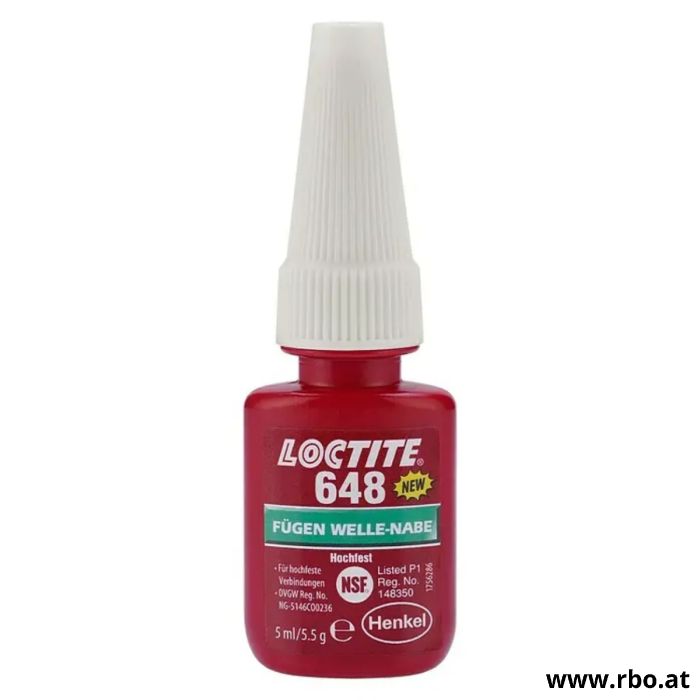 Loctite 648; Fügeklebstoff; Wellenkleber; Nabenkleber; Lagerkleber; Zahnradkleber; Kettenradkleber; hochfest; anaerob; grün; Puch; Moped; Motorrad; Wellen; Naben; Vibration; Ölbeständig; Temperaturbeständig, Loctite 648 Spezialkleber Fügeklebstoff; Loctit