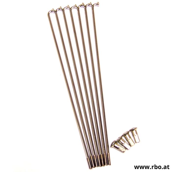 Speiche, Speichen, Radspeichen, Ranger, Bundesheer, Draht, Drahtspeiche, Speich,
019.1.40.010.9 Speiche M4x205 95° mit Nippel, chrom
019.1.40.010.9/18 Speichenset M4x205 95° mit Nippel, chrom (18 Stk.) 
