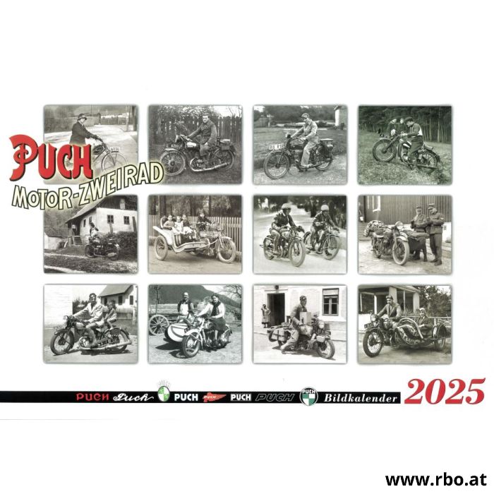 Kalender, Vorkrieg, Vorkriegkalender, Motorradkalender, wand, wandkalender, 0.090.16
Puch Kalender 2025