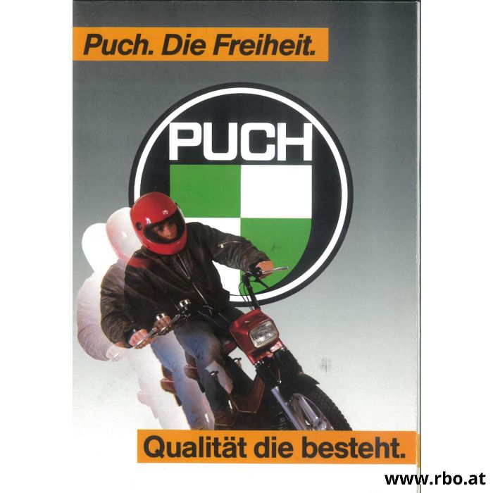Originalprospekt Puch Mofa, Moped, Mokick, Roller
Puch Lido CD 125
Puch Cobra 80-6 GT
Puch Lido SE 80
Puch Lido SL 80
Puch Monza 4 SL
Puch X50-3
Puch X50-2
Puch X50 Standard
Puch X30-2 Turbo
Puch Maxi S-2
Puch Maxi Plus
Puch Maxi Sport
Puch M