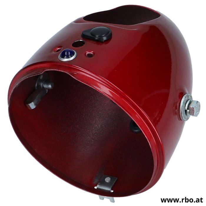 Scheinwerfergehäuse  Puch M50S, SE rot metallic (eckiger Tacho)