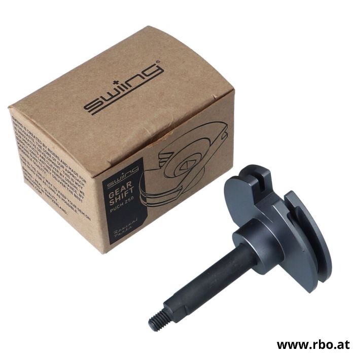 chaltwippe; Doppelzug; swiing revival; Puch; Z50; X30 NS; X30 NL; Mofa; Moped; Schaltmechanik; 2-Gang; Handschaltung; Ersatzteil; Zubehör; Performance; Upgrade; Rennmofa; Schaltweg; Getriebe; Antrieb; Aluminium; Stahl; schwarz matt; eloxiert; robust; präz