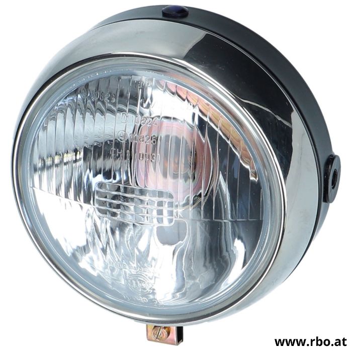 Scheinwerfer Ø 120 Monza 4C, mit Fernlichtkontrolle
 Original Wachter (NIOX) Scheinwerfer komplett
- Ø 120mm Lichtaustritt 
- Österreich Ausführung mit Abblend,- Fern- und Standlicht und Fernlichtkontrolle
- Scheinwerfertopf
- Scheinwerfereinsatz
- 